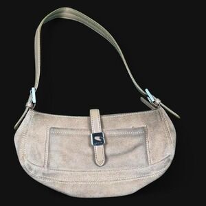 Y2K Guess Suede Shoulder Bag Beige Mini Purse